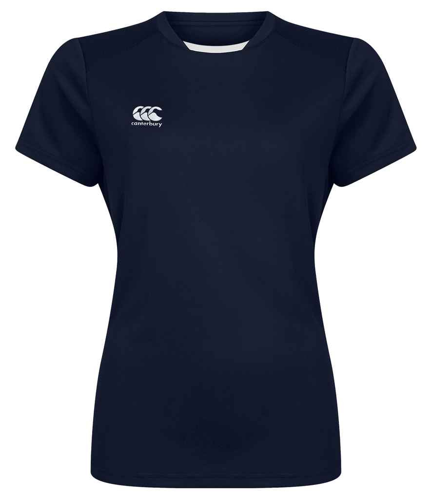 Canterbury Ladies Club Dry T-Shirt in Navy by Canterbury — Custom branded clothing by Print Press, featuring premium embroidery produced in our specialist print lab in the UK.