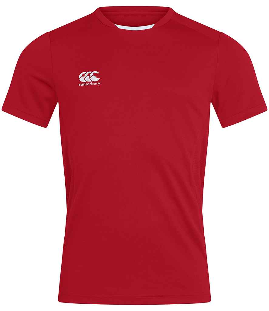 Canterbury Club Dry T-Shirt in Flag Red by Canterbury — Custom branded clothing by Print Press, featuring premium embroidery produced in our specialist print lab in the UK.