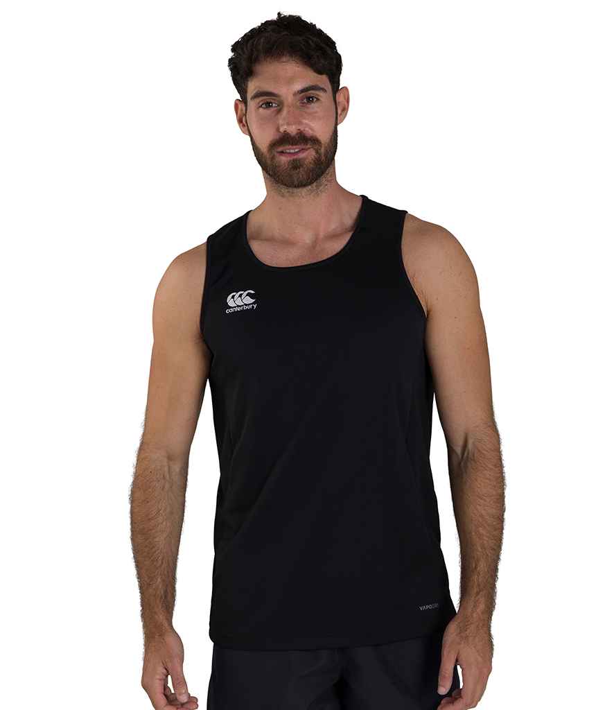Canterbury Club Dry Singlet in Black by Canterbury — Custom branded clothing by Print Press, featuring premium embroidery produced in our specialist print lab in the UK.