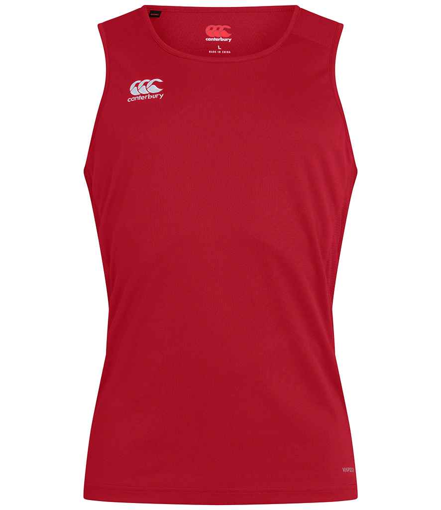 Canterbury Club Dry Singlet in Flag Red by Canterbury — Custom branded clothing by Print Press, featuring premium embroidery produced in our specialist print lab in the UK.