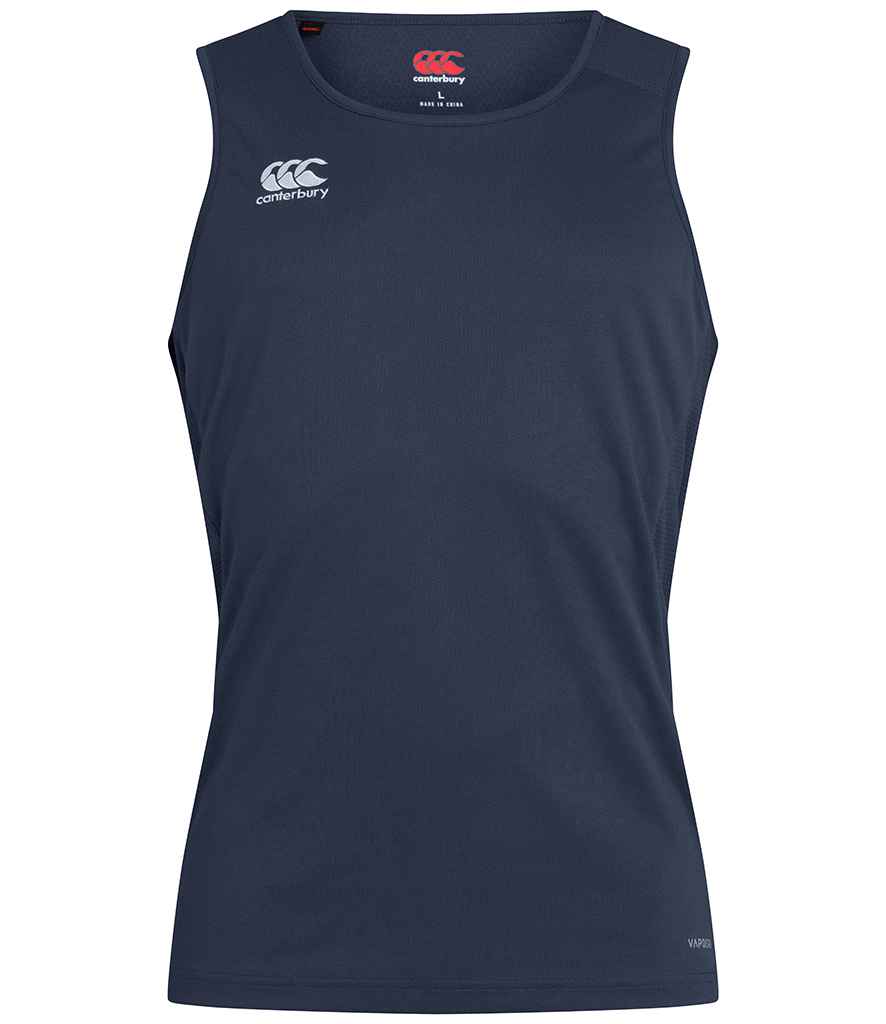 Canterbury Club Dry Singlet in Navy by Canterbury — Custom branded clothing by Print Press, featuring premium embroidery produced in our specialist print lab in the UK.