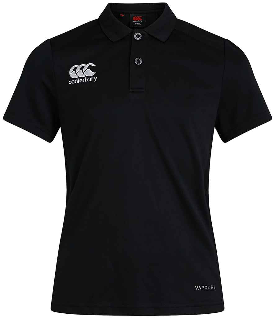 Canterbury Ladies Club Dry Polo Shirt in Black by Canterbury — Custom branded clothing by Print Press, featuring premium embroidery produced in our specialist print lab in the UK.