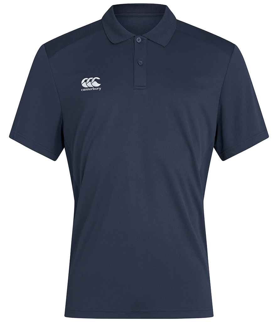 Canterbury Club Dry Polo Shirt in Navy by Canterbury — Custom branded clothing by Print Press, featuring premium embroidery produced in our specialist print lab in the UK.