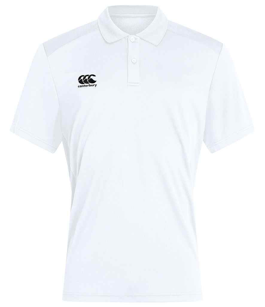 Canterbury Club Dry Polo Shirt in White by Canterbury — Custom branded clothing by Print Press, featuring premium embroidery produced in our specialist print lab in the UK.