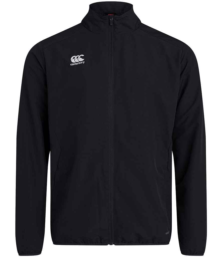 Canterbury Club Track Jacket in Black by Canterbury — Custom branded clothing by Print Press, featuring premium embroidery produced in our specialist print lab in the UK.