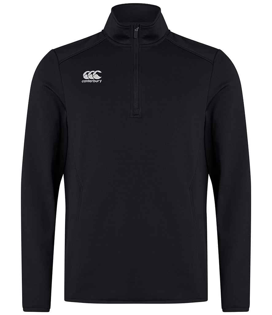 Canterbury Club Zip Neck Mid Layer Training Top in Black by Canterbury — Custom branded clothing by Print Press, featuring premium embroidery produced in our specialist print lab in the UK.