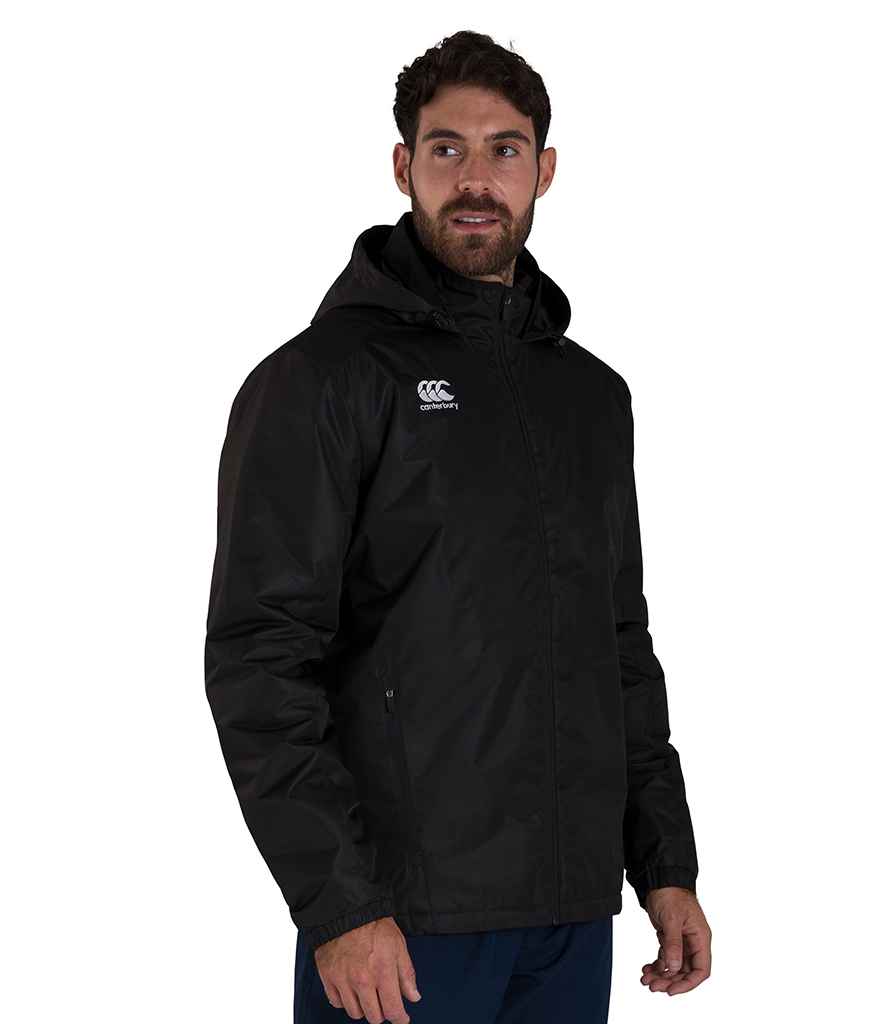 Canterbury Club Stadium Jacket in Black by Canterbury — Custom branded clothing by Print Press, featuring premium embroidery produced in our specialist print lab in the UK.