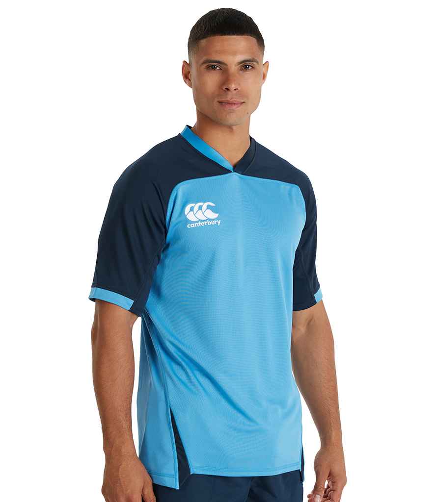 Canterbury Evader Jersey in Sky Blue by Canterbury — Custom branded clothing by Print Press, featuring premium embroidery produced in our specialist print lab in the UK.