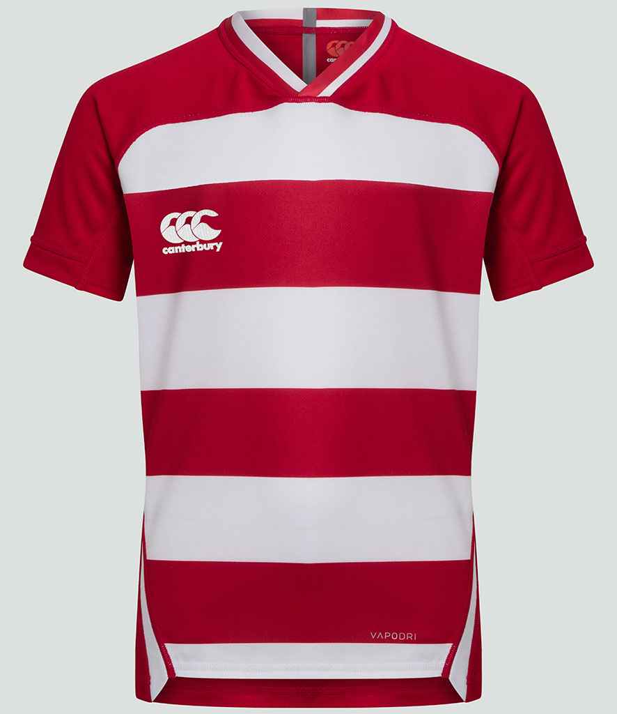 Canterbury Evader Hooped Jersey in by Canterbury — Custom branded clothing by Print Press, featuring premium embroidery produced in our specialist print lab in the UK.