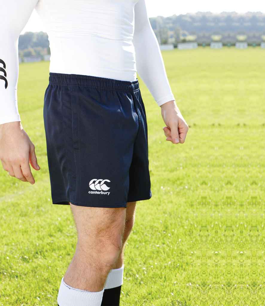 Canterbury Professional Shorts in Black by Canterbury — Custom branded clothing by Print Press, featuring premium embroidery produced in our specialist print lab in the UK.