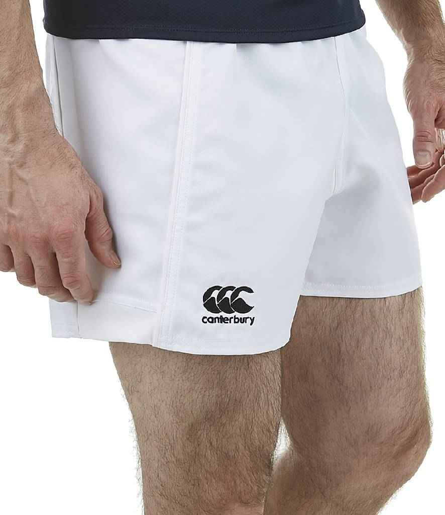 Canterbury Advantage Shorts in White by Canterbury — Custom branded clothing by Print Press, featuring premium embroidery produced in our specialist print lab in the UK.