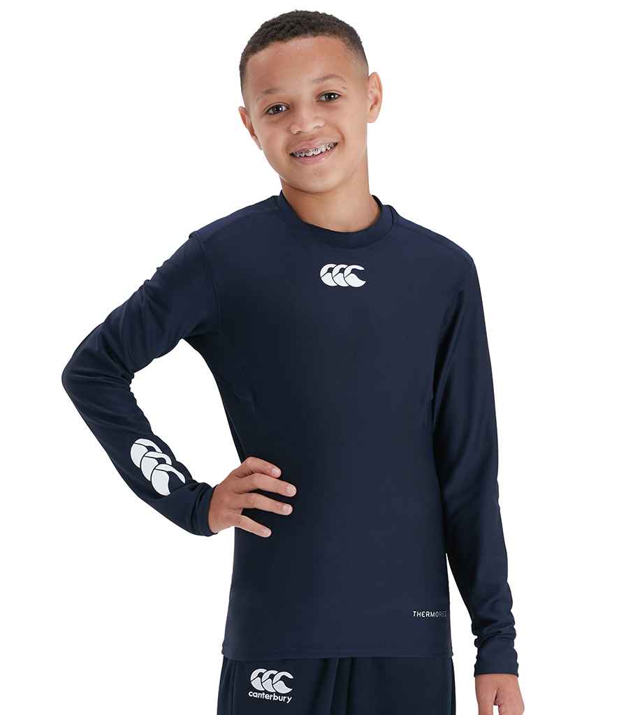 Canterbury Kids ThermoReg Long Sleeve Base Layer in Navy by Canterbury — Custom branded clothing by Print Press, featuring premium embroidery produced in our specialist print lab in the UK.