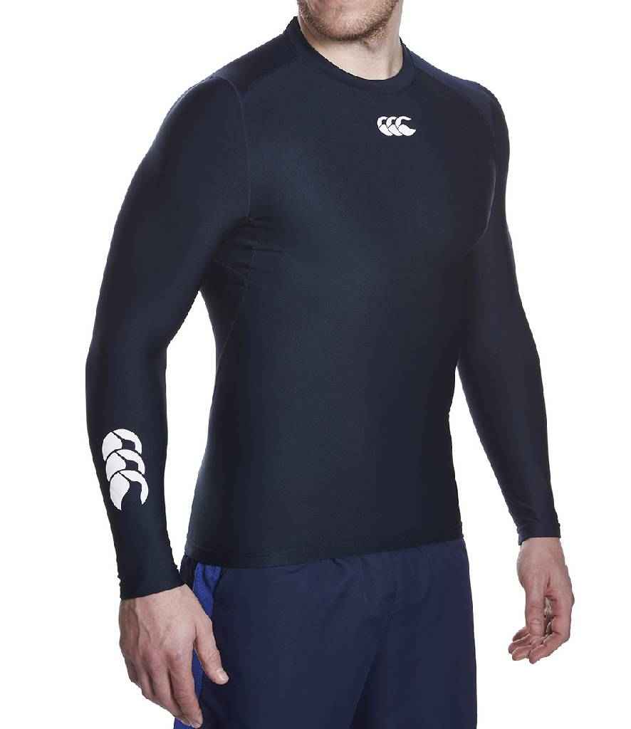 Canterbury ThermoReg Long Sleeve Base Layer in Navy by Canterbury — Custom branded clothing by Print Press, featuring premium embroidery produced in our specialist print lab in the UK.