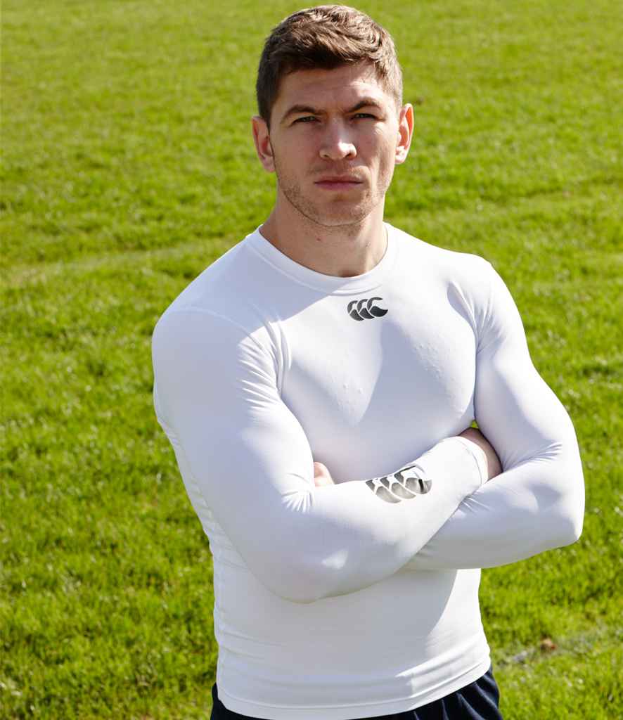 Canterbury ThermoReg Long Sleeve Base Layer in White by Canterbury — Custom branded clothing by Print Press, featuring premium embroidery produced in our specialist print lab in the UK.