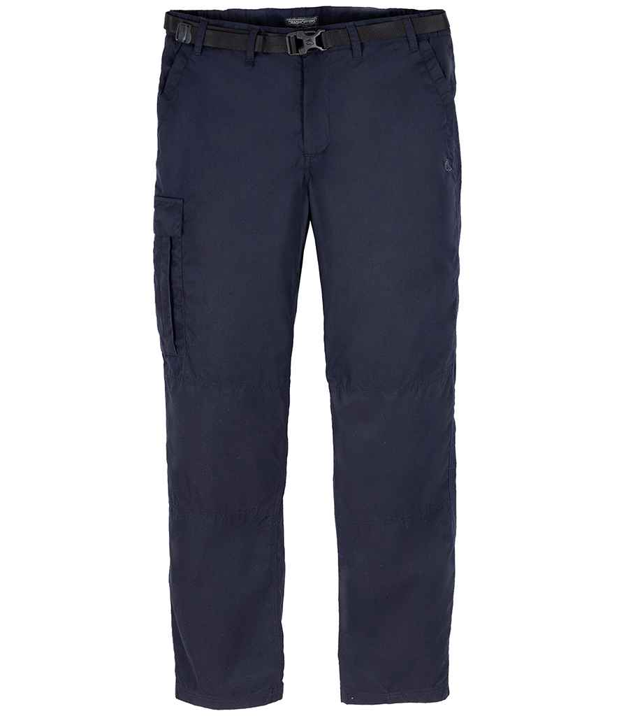 Craghoppers Expert Kiwi Tailored Trousers in Dark Navy by Craghoppers — Custom branded clothing by Print Press, featuring premium embroidery produced in our specialist print lab in the UK.