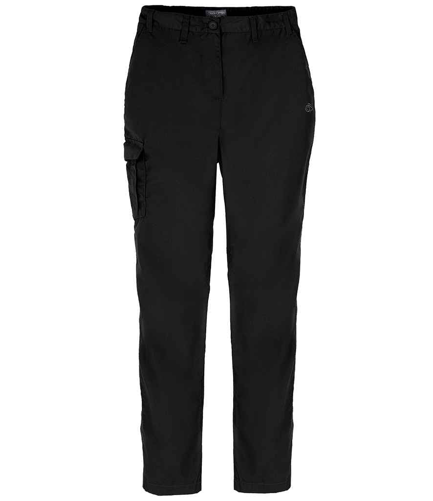 Craghoppers Expert Ladies Kiwi Trousers in Black by Craghoppers — Custom branded clothing by Print Press, featuring premium embroidery produced in our specialist print lab in the UK.