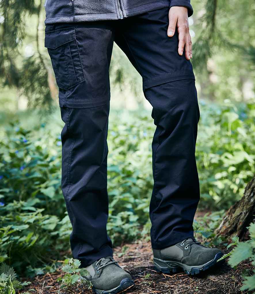 Craghoppers Expert Ladies Kiwi Convertible Trousers in Black by Craghoppers — Custom branded clothing by Print Press, featuring premium embroidery produced in our specialist print lab in the UK.