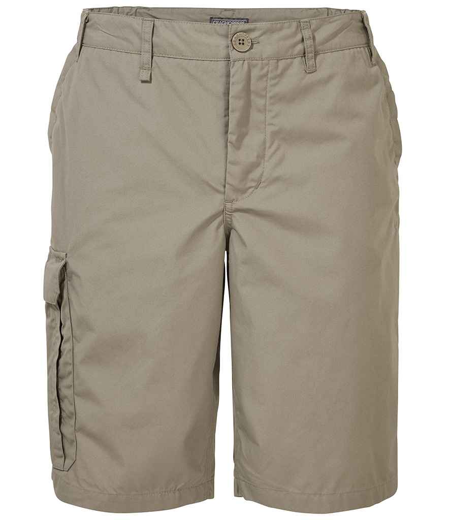 Craghoppers Expert Kiwi Long Shorts in Pebble by Craghoppers — Custom branded clothing by Print Press, featuring premium embroidery produced in our specialist print lab in the UK.
