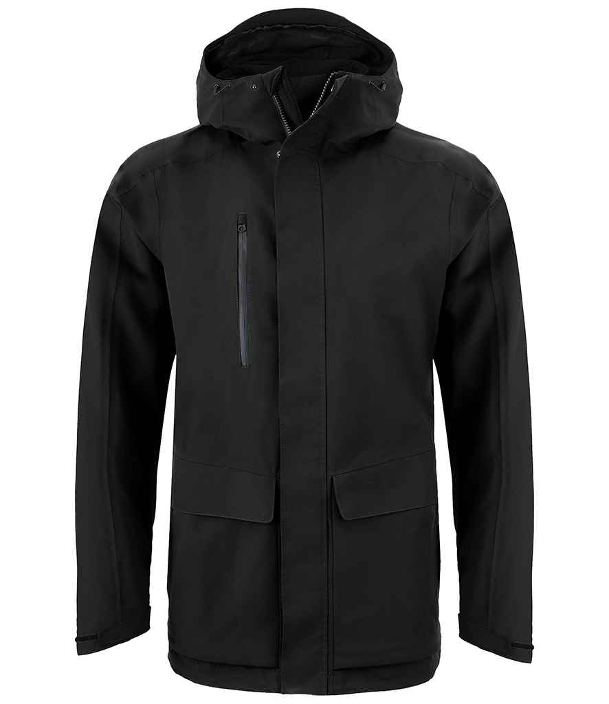 Craghoppers Expert Kiwi Pro Stretch Long Jacket in Black by Craghoppers — Custom branded clothing by Print Press, featuring premium embroidery produced in our specialist print lab in the UK.