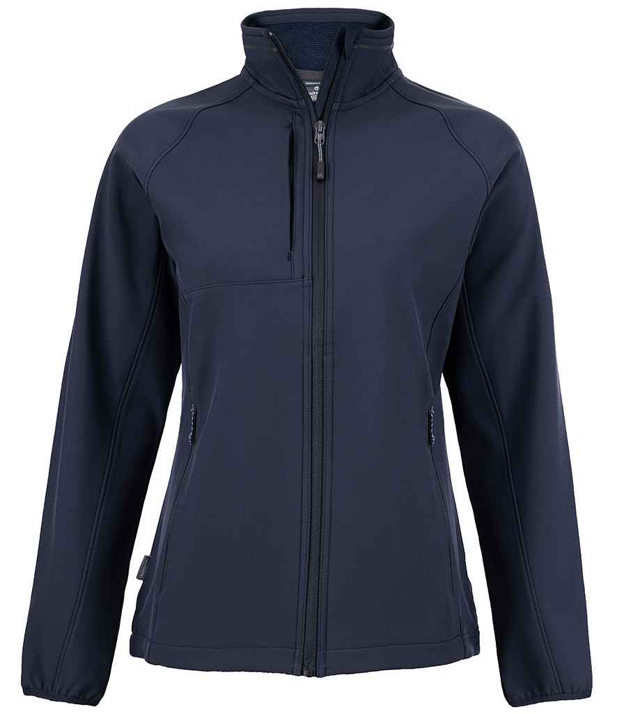 Craghoppers Expert Ladies Basecamp Soft Shell Jacket in Dark Navy by Craghoppers — Custom branded clothing by Print Press, featuring premium embroidery produced in our specialist print lab in the UK.