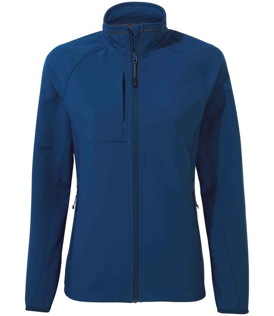 Craghoppers Expert Ladies Basecamp Soft Shell Jacket in Poseidon Blue by Craghoppers — Custom branded clothing by Print Press, featuring premium embroidery produced in our specialist print lab in the UK.