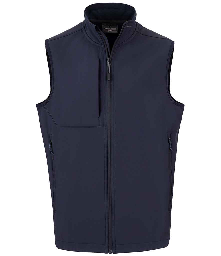 Craghoppers Expert Basecamp Soft Shell Bodywarmer in by Craghoppers — Custom branded clothing by Print Press, featuring premium embroidery produced in our specialist print lab in the UK.