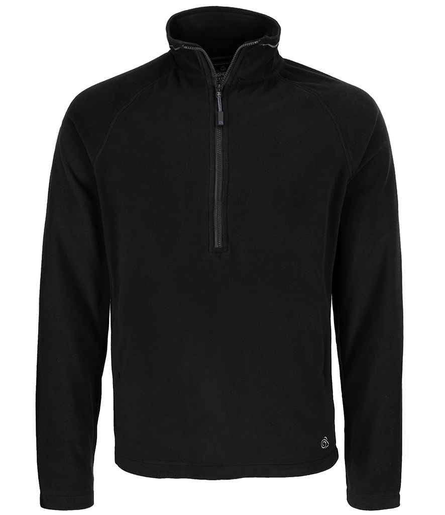 Craghoppers Expert Corey 200 Half Zip Micro Fleece in Black by Craghoppers — Custom branded clothing by Print Press, featuring premium embroidery produced in our specialist print lab in the UK.