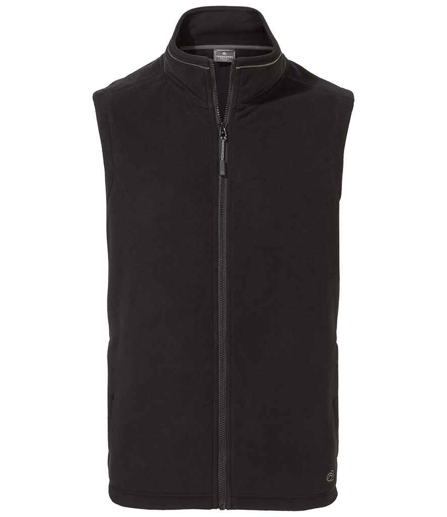 Craghoppers Expert Corey Micro Fleece Bodywarmer in Black by Craghoppers — Custom branded clothing by Print Press, featuring premium embroidery produced in our specialist print lab in the UK.