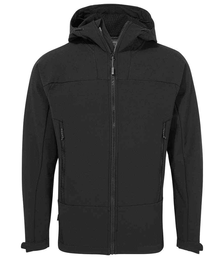 Craghoppers Expert Active Hooded Soft Shell Jacket in Black by Craghoppers — Custom branded clothing by Print Press, featuring premium embroidery produced in our specialist print lab in the UK.