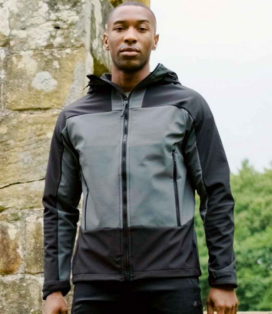 Craghoppers Expert Active Hooded Soft Shell Jacket in Carbon Grey Black by Craghoppers — Custom branded clothing by Print Press, featuring premium embroidery produced in our specialist print lab in the UK.