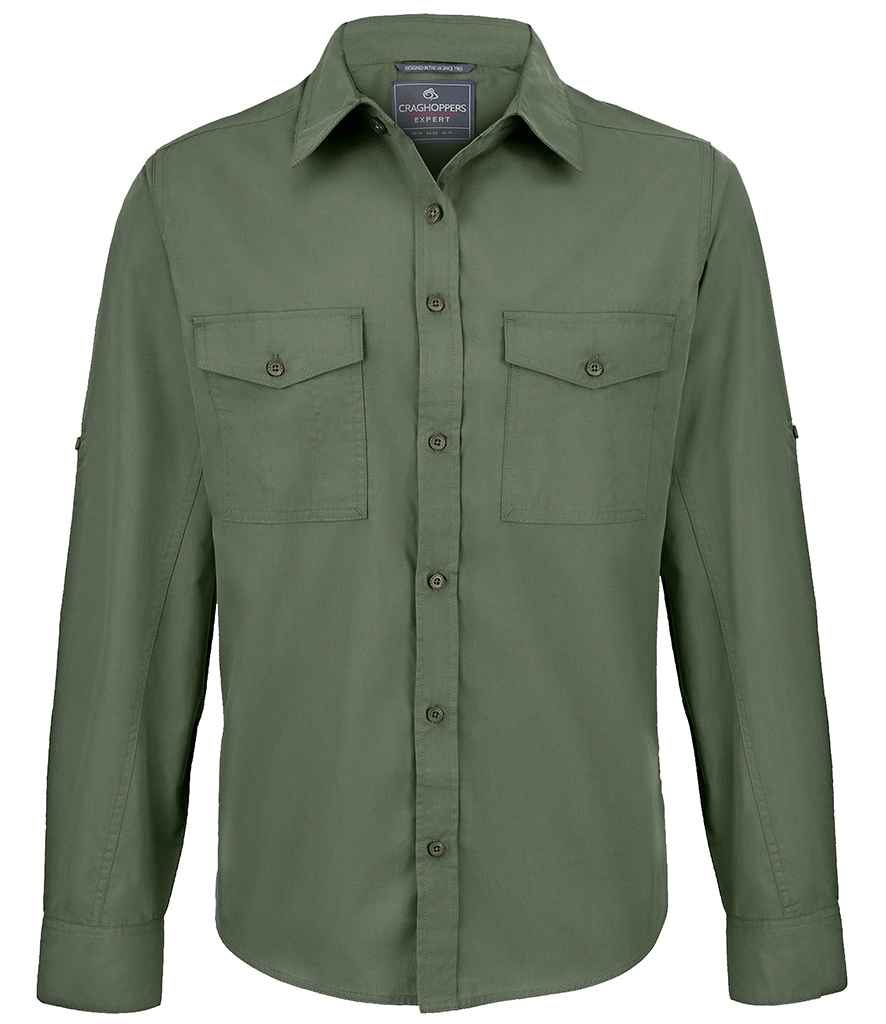 Craghoppers Expert Kiwi Long Sleeve Shirt in by Craghoppers — Custom branded clothing by Print Press, featuring premium embroidery produced in our specialist print lab in the UK.