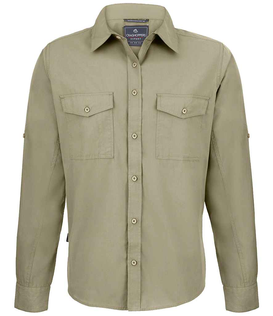 Craghoppers Expert Kiwi Long Sleeve Shirt in by Craghoppers — Custom branded clothing by Print Press, featuring premium embroidery produced in our specialist print lab in the UK.