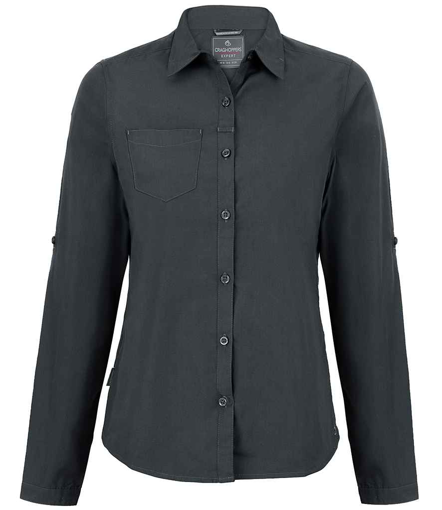 Craghoppers Expert Ladies Kiwi Long Sleeve Shirt in by Craghoppers — Custom branded clothing by Print Press, featuring premium embroidery produced in our specialist print lab in the UK.