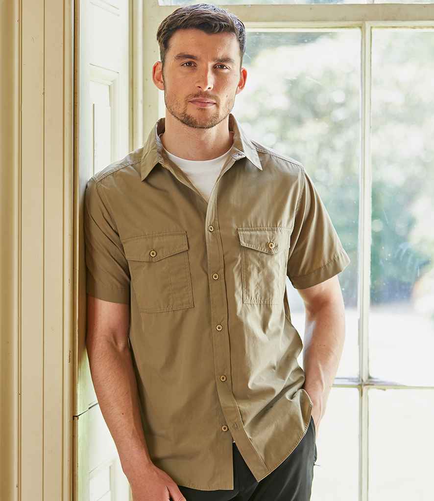 Craghoppers Expert Kiwi Short Sleeve Shirt in Pebble by Craghoppers — Custom branded clothing by Print Press, featuring premium embroidery produced in our specialist print lab in the UK.