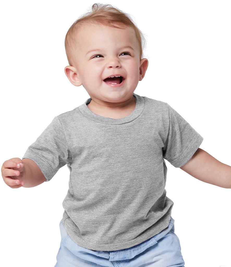 Canvas Baby Crew Neck T-Shirt in Asphalt by Bella+Canvas — Custom branded clothing by Print Press, featuring premium embroidery produced in our specialist print lab in the UK.