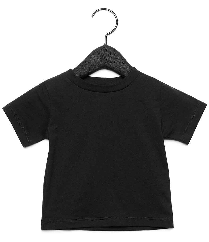 Canvas Baby Crew Neck T-Shirt in Black by Bella+Canvas — Custom branded clothing by Print Press, featuring premium embroidery produced in our specialist print lab in the UK.