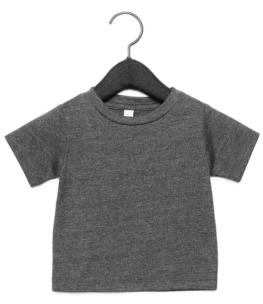 Canvas Baby Crew Neck T-Shirt in Dark Grey Heather by Bella+Canvas — Custom branded clothing by Print Press, featuring premium embroidery produced in our specialist print lab in the UK.