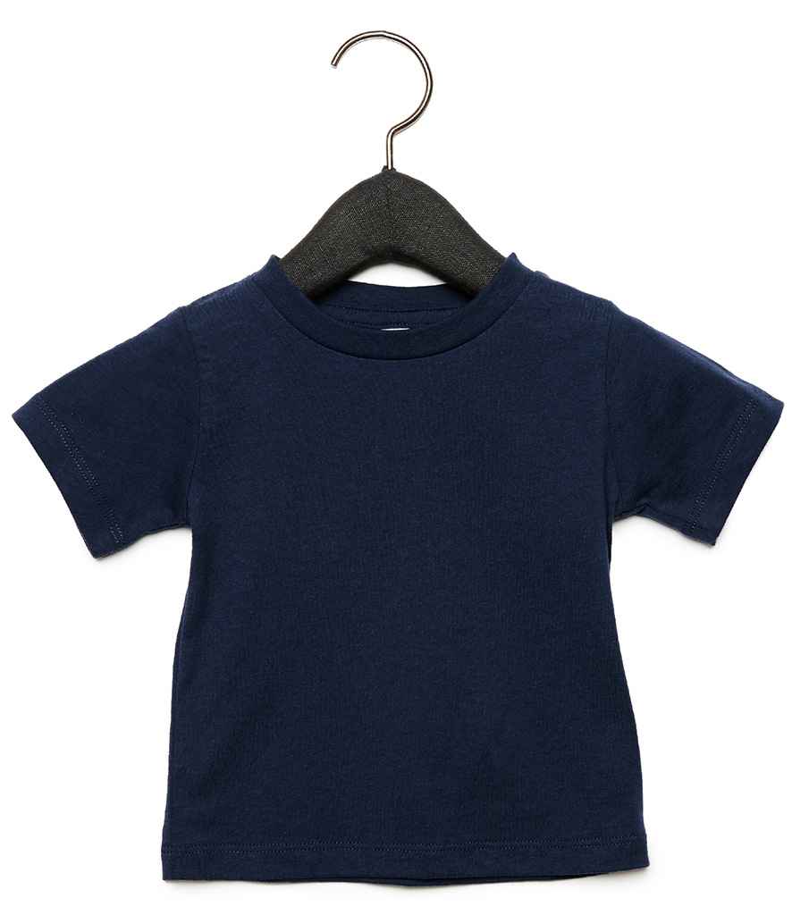 Canvas Baby Crew Neck T-Shirt in Navy by Bella+Canvas — Custom branded clothing by Print Press, featuring premium embroidery produced in our specialist print lab in the UK.
