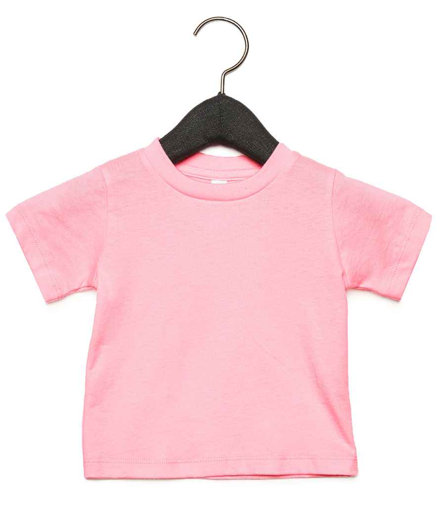 Canvas Baby Crew Neck T-Shirt in Pink by Bella+Canvas — Custom branded clothing by Print Press, featuring premium embroidery produced in our specialist print lab in the UK.