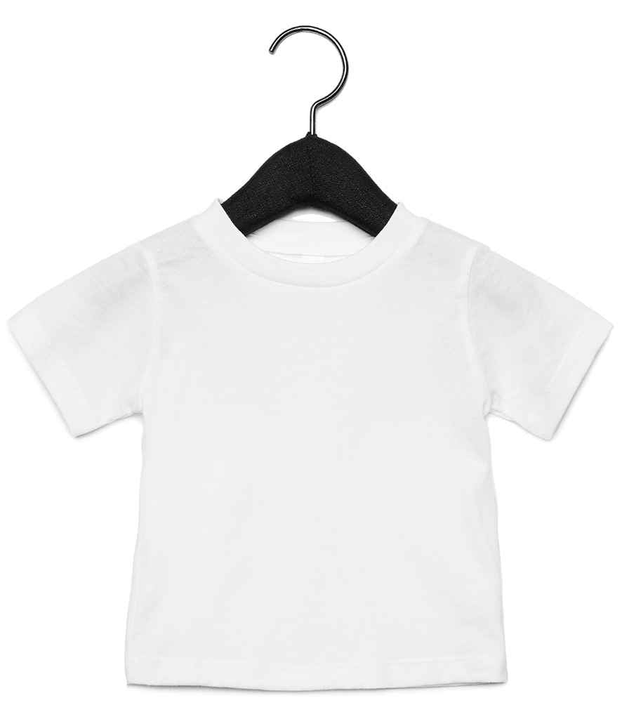 Canvas Baby Crew Neck T-Shirt in White by Bella+Canvas — Custom branded clothing by Print Press, featuring premium embroidery produced in our specialist print lab in the UK.