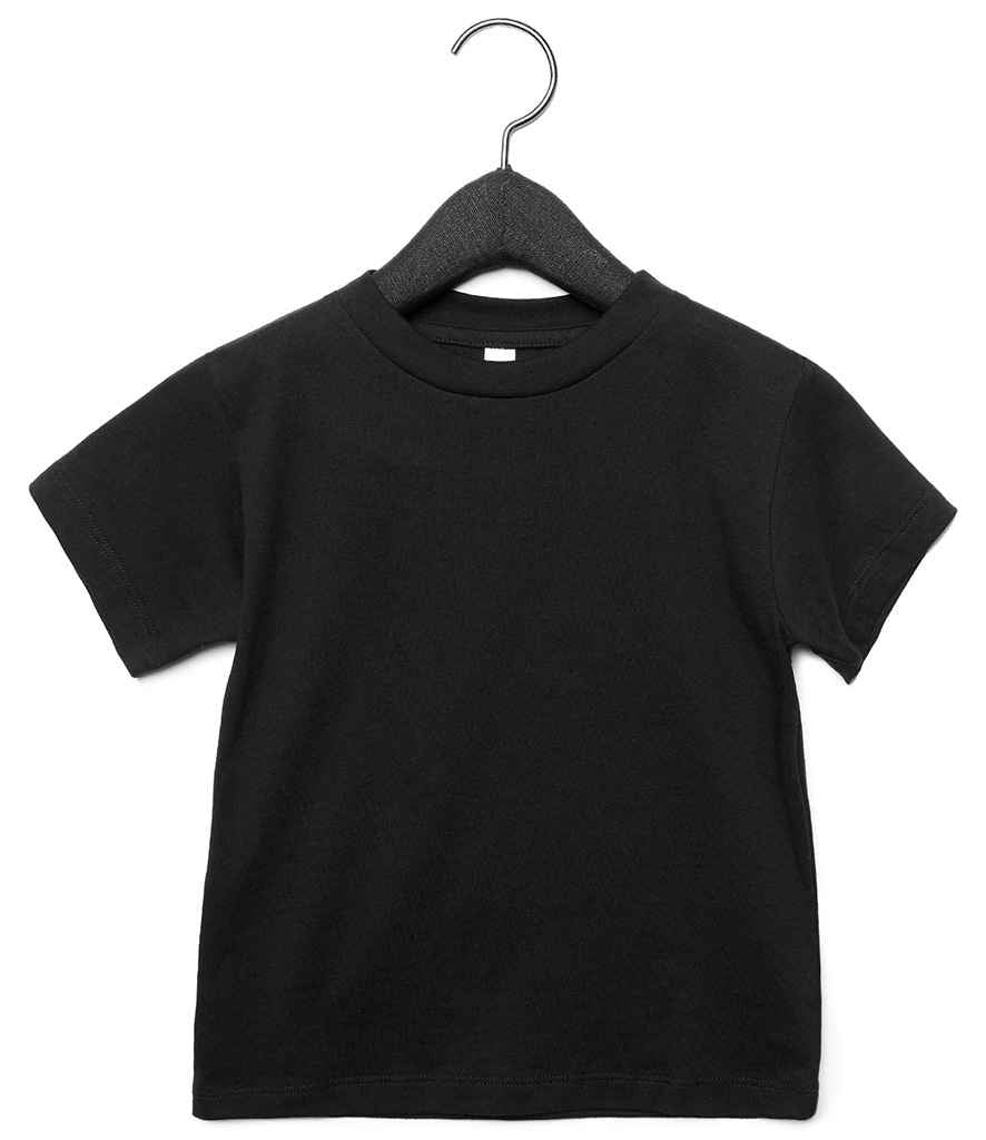 Canvas Toddler Crew Neck T-Shirt in Black by Bella+Canvas — Custom branded clothing by Print Press, featuring premium embroidery produced in our specialist print lab in the UK.