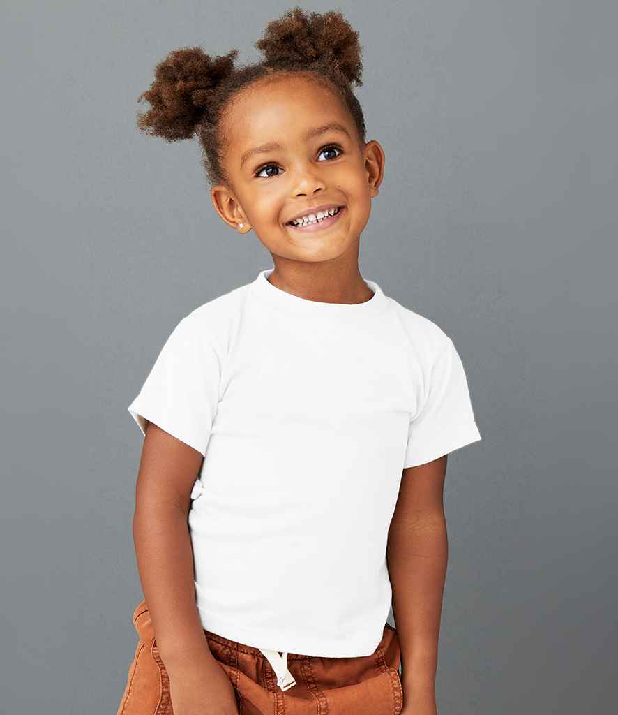 Canvas Toddler Crew Neck T-Shirt in White by Bella+Canvas — Custom branded clothing by Print Press, featuring premium embroidery produced in our specialist print lab in the UK.