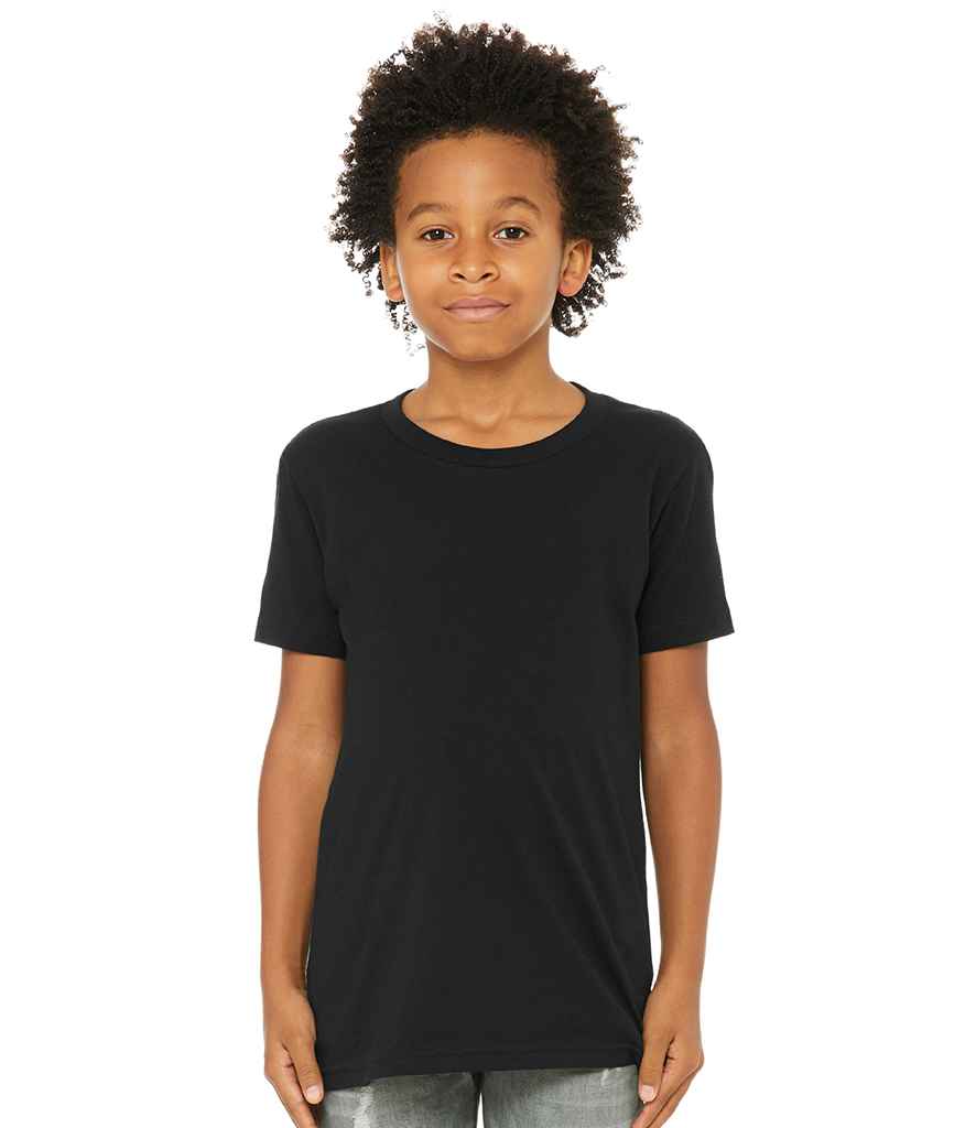 Canvas Youths Crew Neck T-Shirt in Black by Bella+Canvas — Custom branded clothing by Print Press, featuring premium embroidery produced in our specialist print lab in the UK.