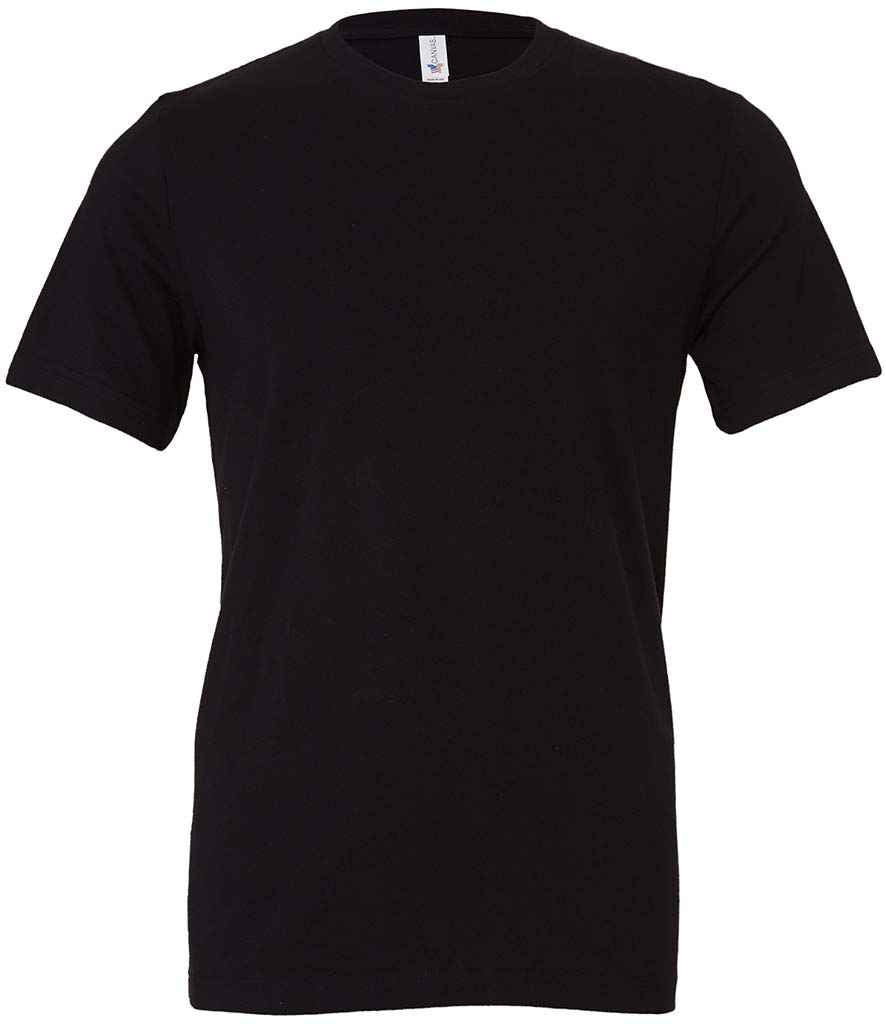 Canvas Unisex Crew Neck T-Shirt - (3rd Colours) in Black by Bella+Canvas — Custom branded clothing by Print Press, featuring premium embroidery produced in our specialist print lab in the UK.