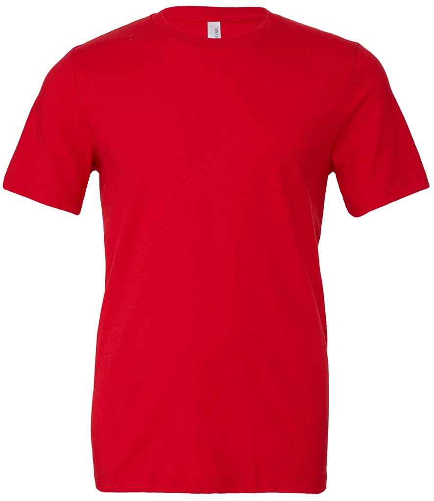 Canvas Unisex Crew Neck T-Shirt in Red by Bella+Canvas — Custom branded clothing by Print Press, featuring premium embroidery produced in our specialist print lab in the UK.