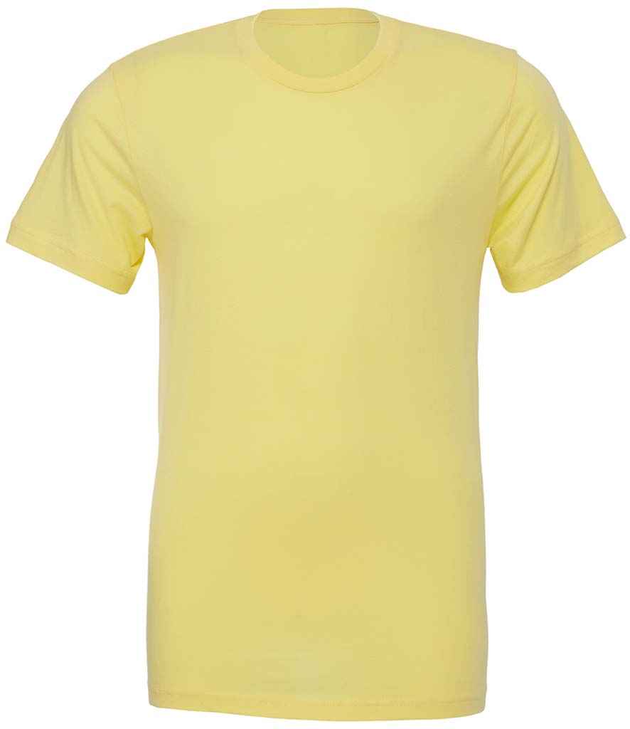 Canvas Unisex Crew Neck T-Shirt in Yellow by Bella+Canvas — Custom branded clothing by Print Press, featuring premium embroidery produced in our specialist print lab in the UK.