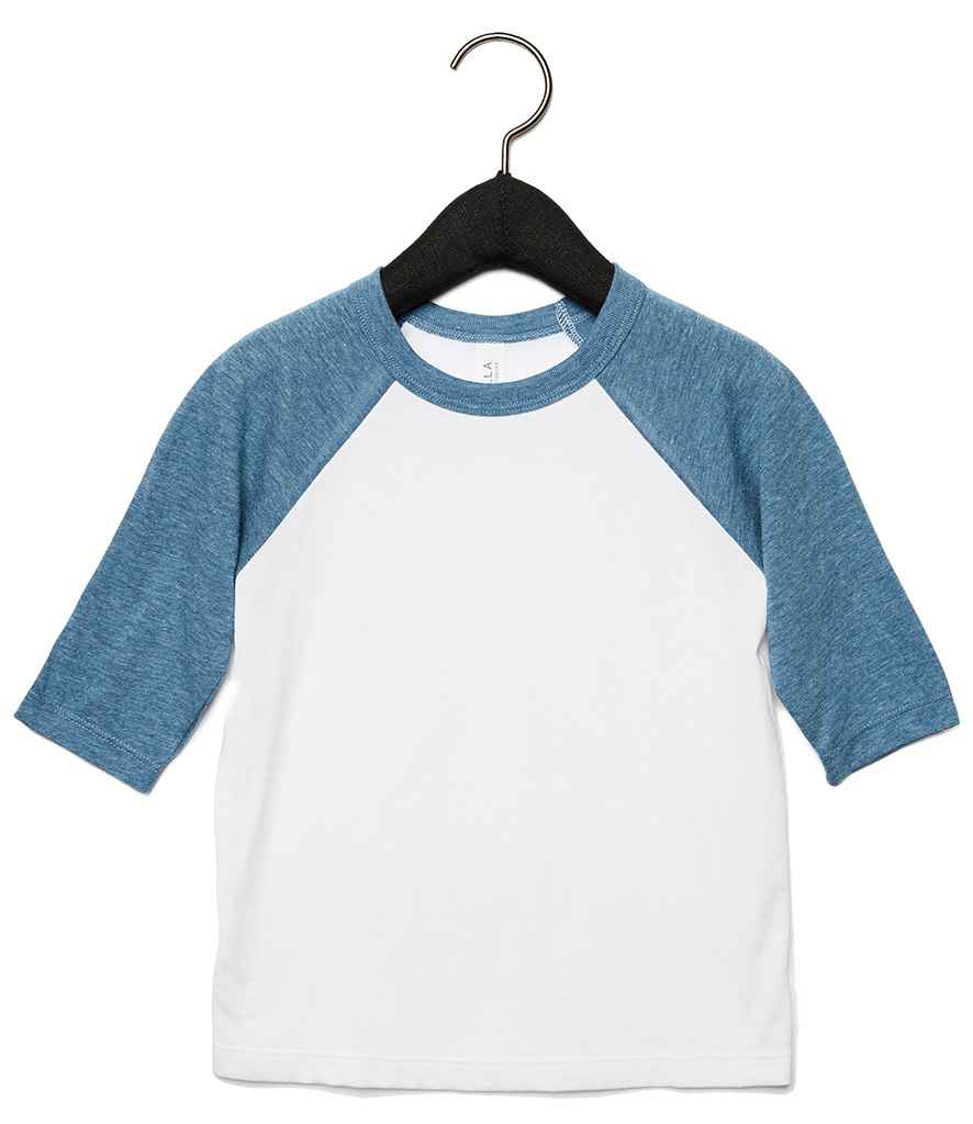 Canvas Toddler 3/4 Sleeve Baseball T-Shirt in by Bella+Canvas — Custom branded clothing by Print Press, featuring premium embroidery produced in our specialist print lab in the UK.