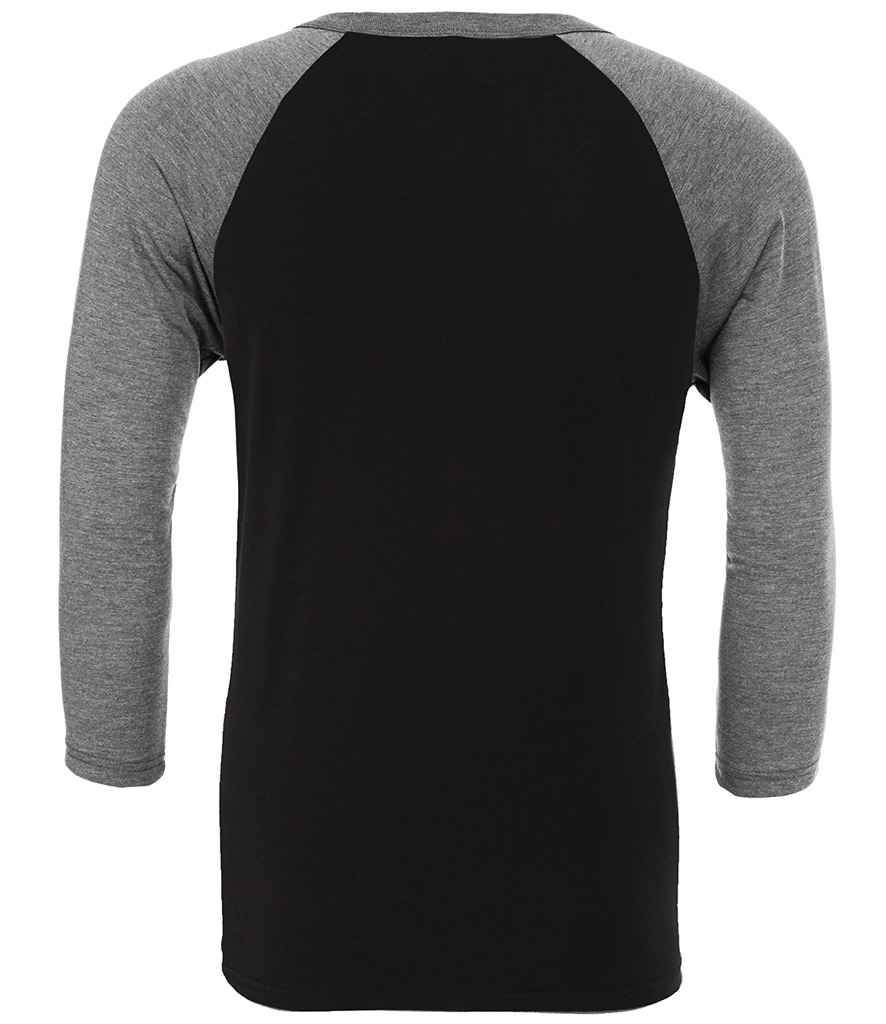 Canvas Unisex 3/4 Sleeve Baseball T-Shirt in by Bella+Canvas — Custom branded clothing by Print Press, featuring premium embroidery produced in our specialist print lab in the UK.