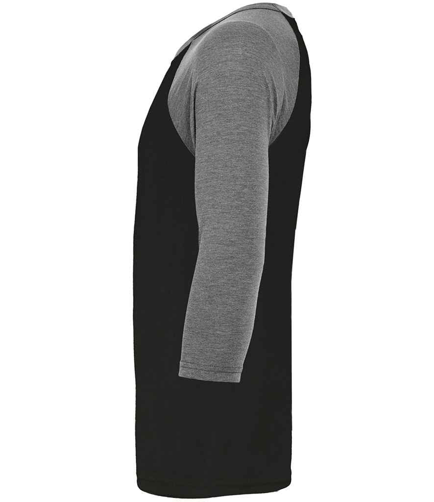 Canvas Unisex 3/4 Sleeve Baseball T-Shirt in by Bella+Canvas — Custom branded clothing by Print Press, featuring premium embroidery produced in our specialist print lab in the UK.