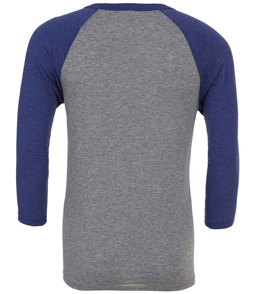 Canvas Unisex 3/4 Sleeve Baseball T-Shirt in by Bella+Canvas — Custom branded clothing by Print Press, featuring premium embroidery produced in our specialist print lab in the UK.
